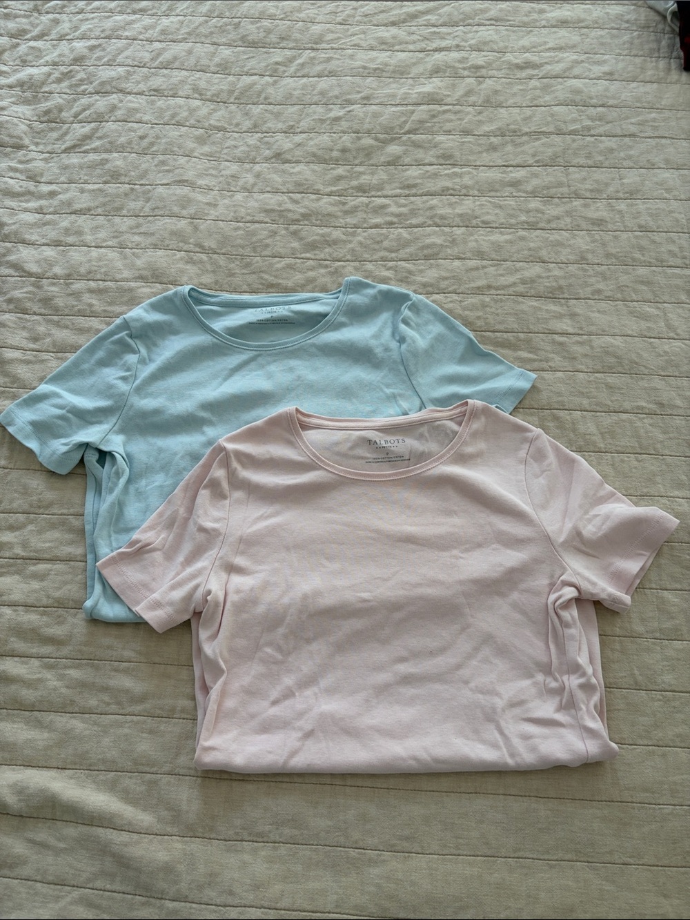 Set of two Talbots Petite T shirts - Light Pink & Light Blue